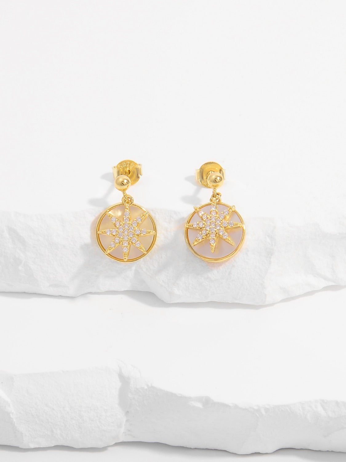 18K Gold-Plated 925 Sterling Silver Star Shape Earrings - Candle Divas