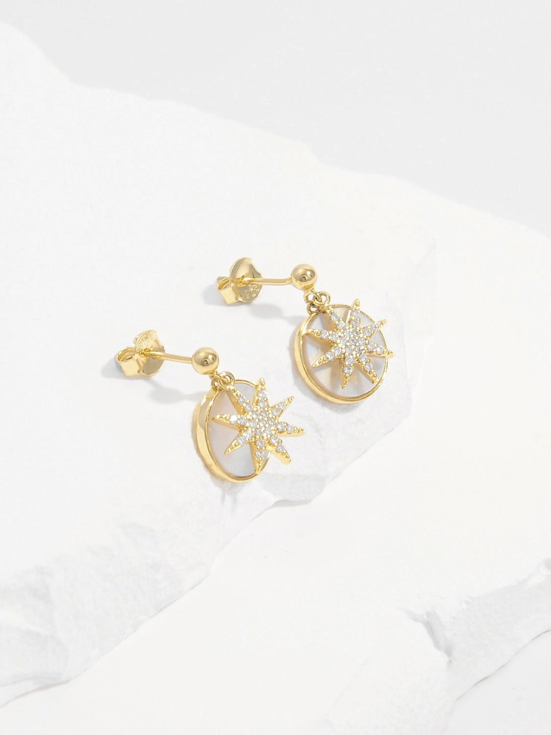 18K Gold-Plated 925 Sterling Silver Star Shape Earrings - Candle Divas
