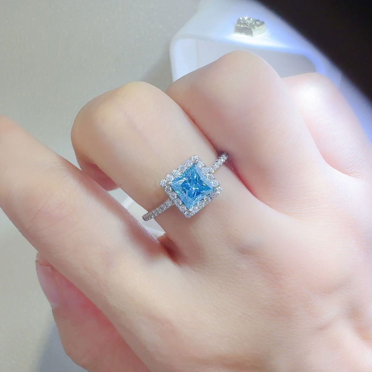 2 Carat Moissanite 925 Sterling Silver Square Shape Ring - Candle Divas