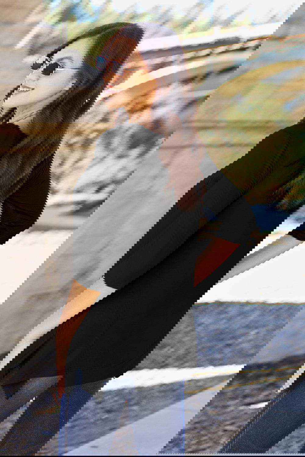 Basic Bae Full Size Round Neck Pocketed T-Shirt - Candle Divas