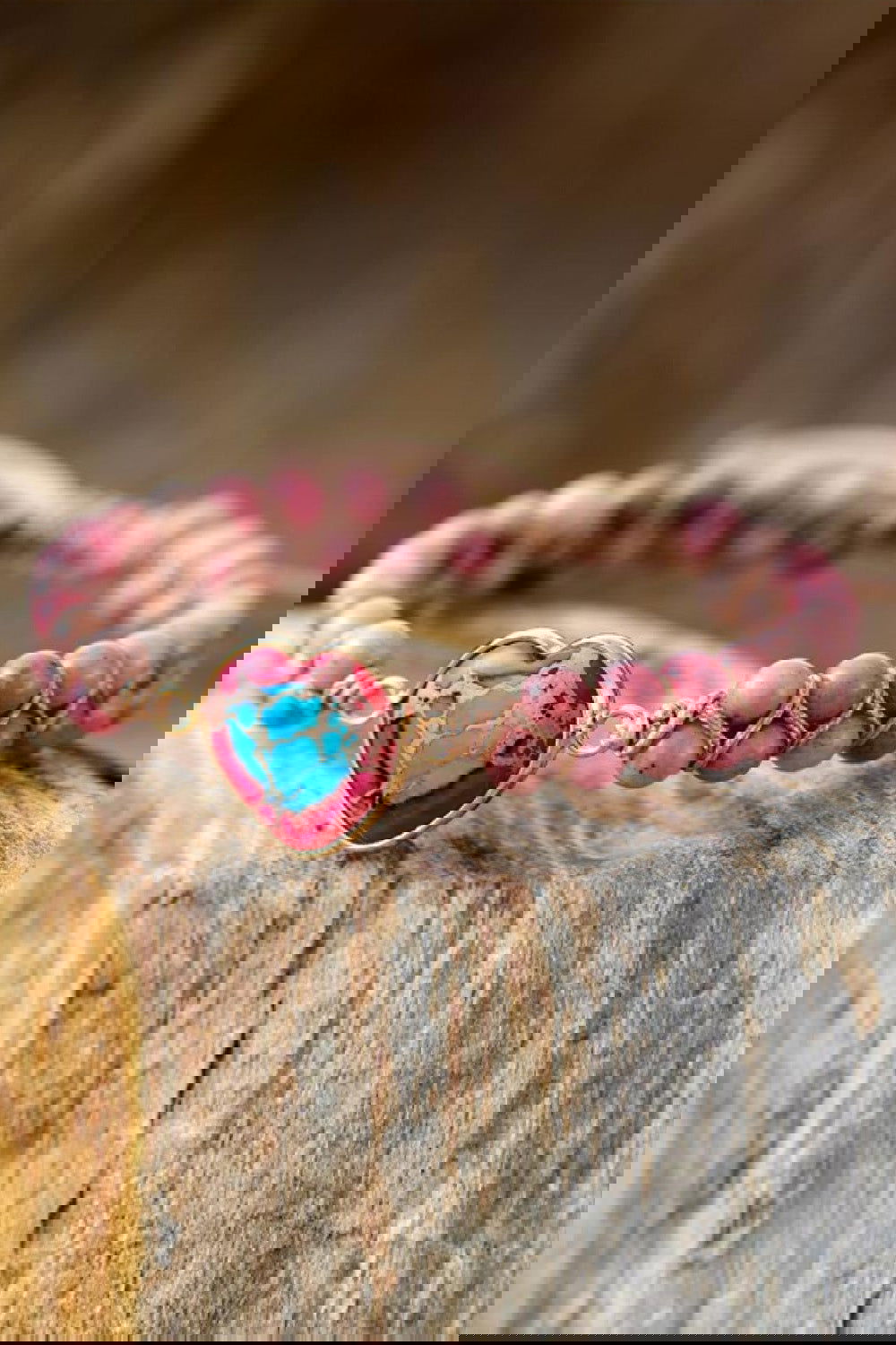 Handmade Heart Shape Natural Stone Bracelet - Candle Divas