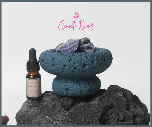 Caribbean Aromatherapy Diffuser | Blue Moon Crystal Diffuser with Blue Sodalite