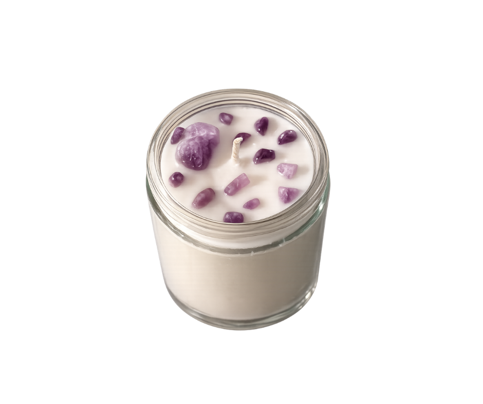 Calming Amethyst Crystal Energy Candle Two Pack