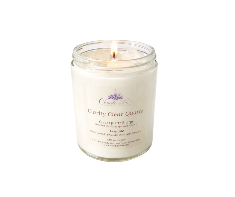 Clarity Clear Quartz Crystal Energy Candle