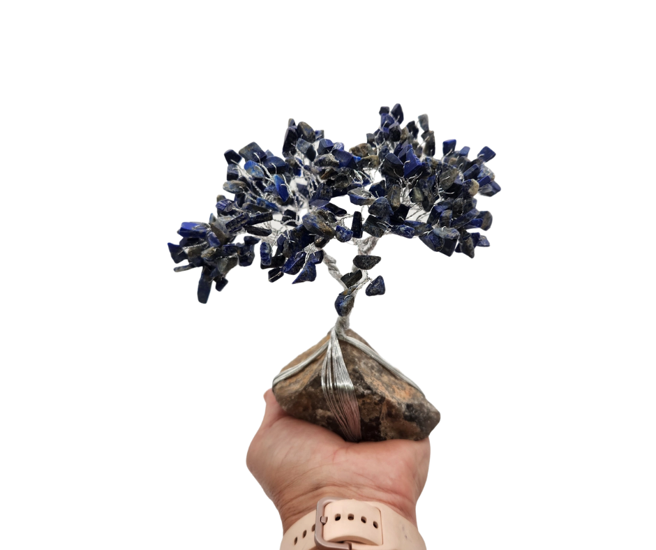 Lapis Lazuli Smoky Quartz Gemstone Tree