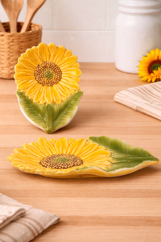 Ceramic Sunflower Spoon Rest