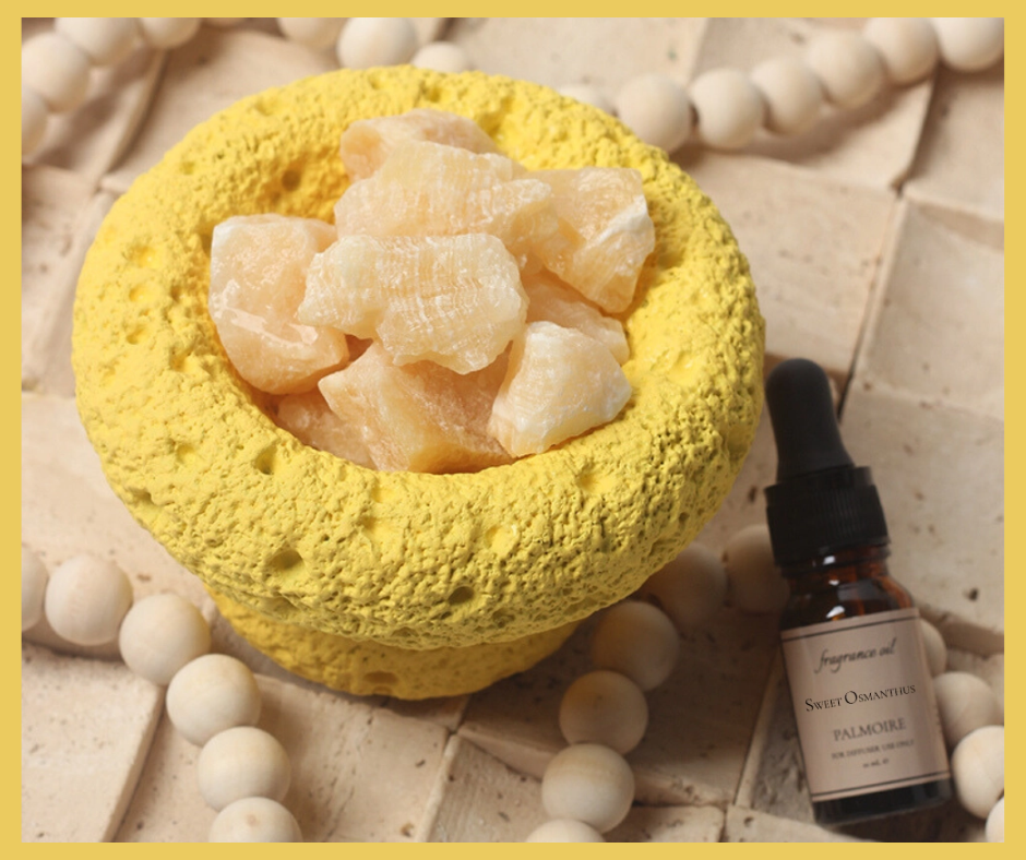 Yellow Moon Aromatherapy Diffuser | Oolong Tea Crystal Diffuser with Citrine