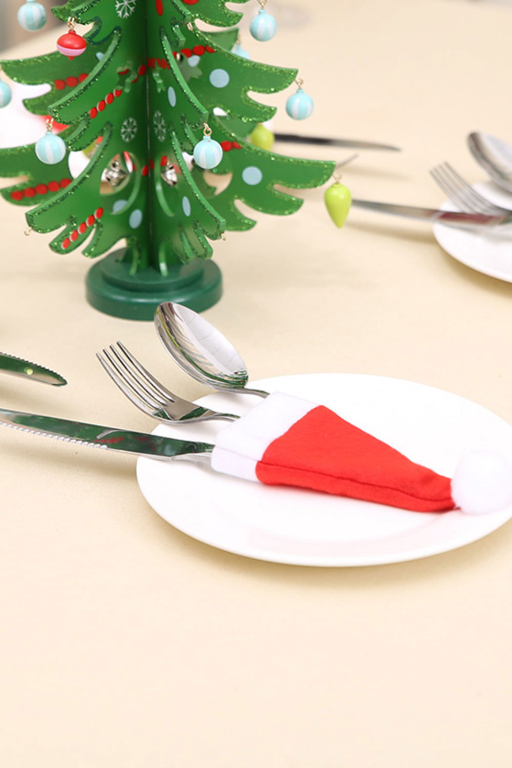 10-Pack Christmas Hat Shaped Cutlery Covers - Candle Divas