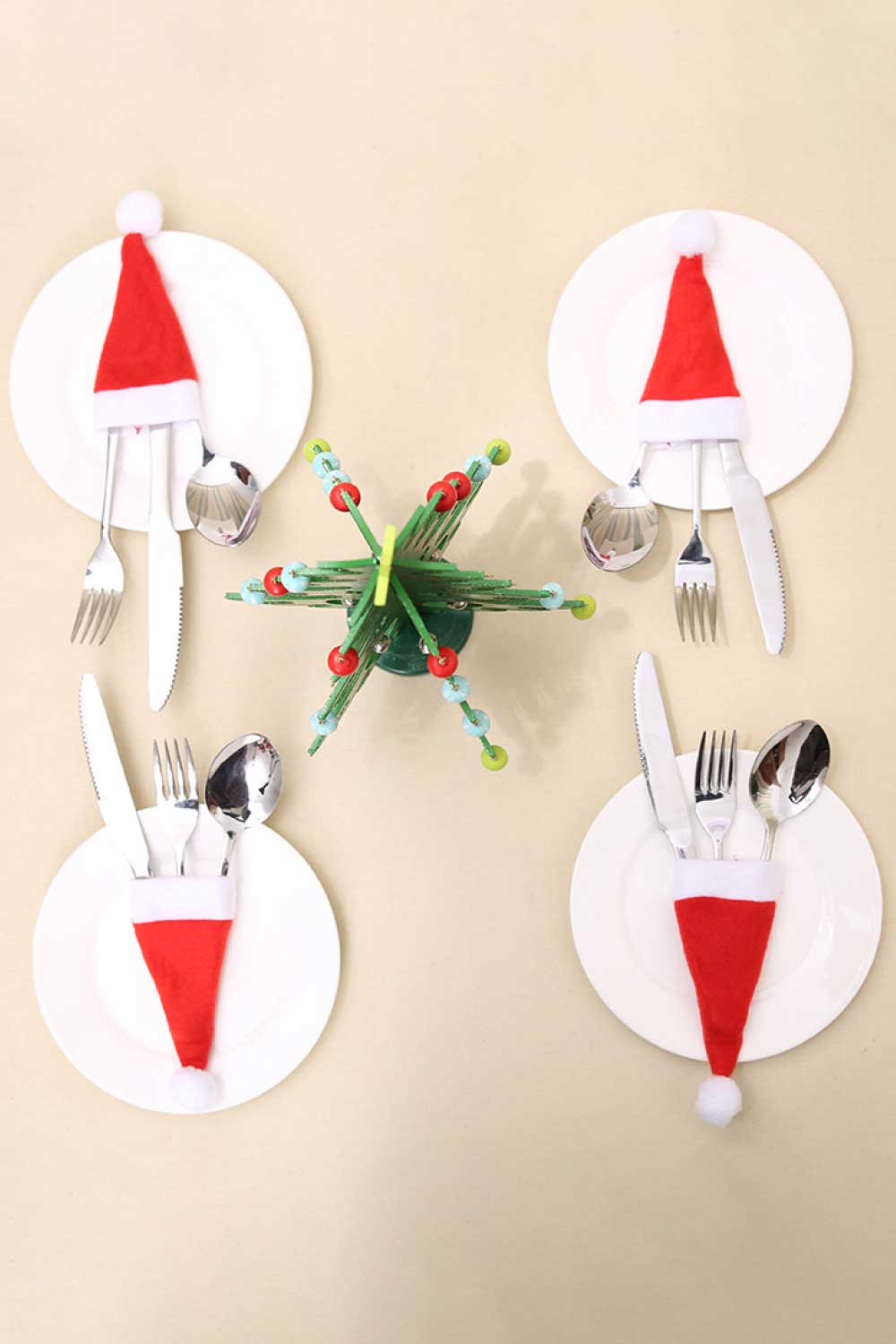 10-Pack Christmas Hat Shaped Cutlery Covers - Candle Divas