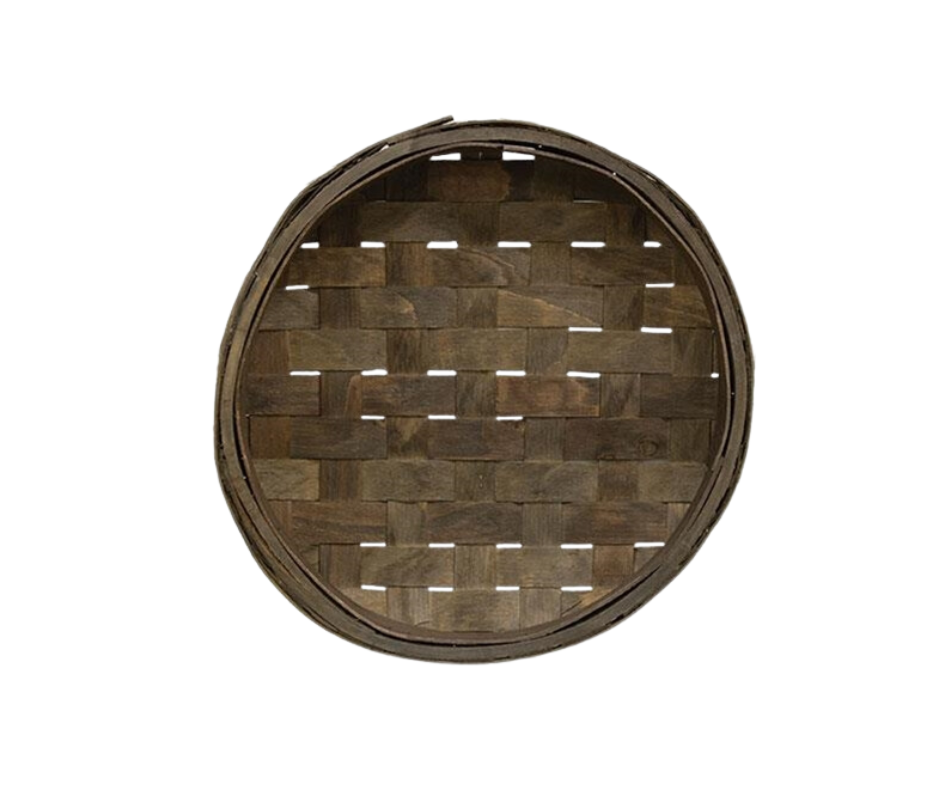 Rustic Round Tobacco Tray Basket