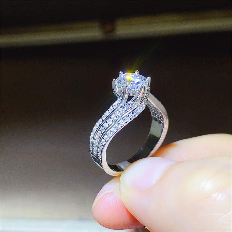 1 Carat Moissanite 925 Sterling Silver Ring - Candle Divas