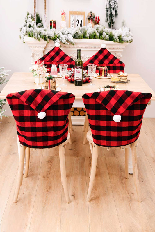 2-Pack Christmas Plaid Chair Covers - Candle Divas