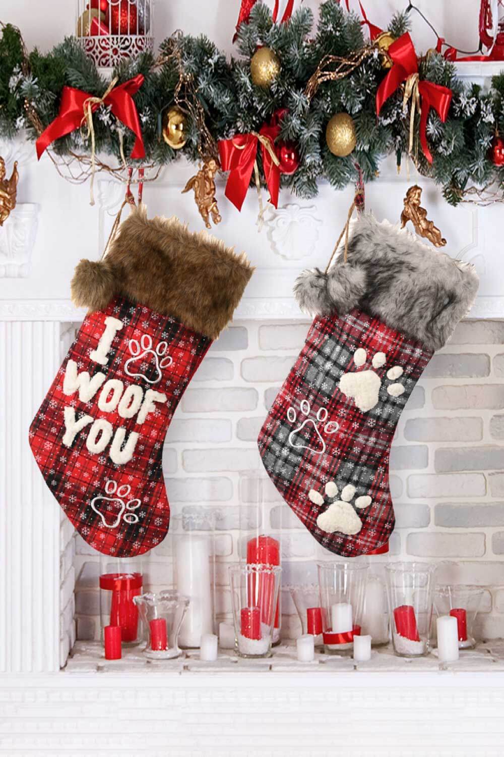 2-Pack Plush Christmas Stockings - Candle Divas