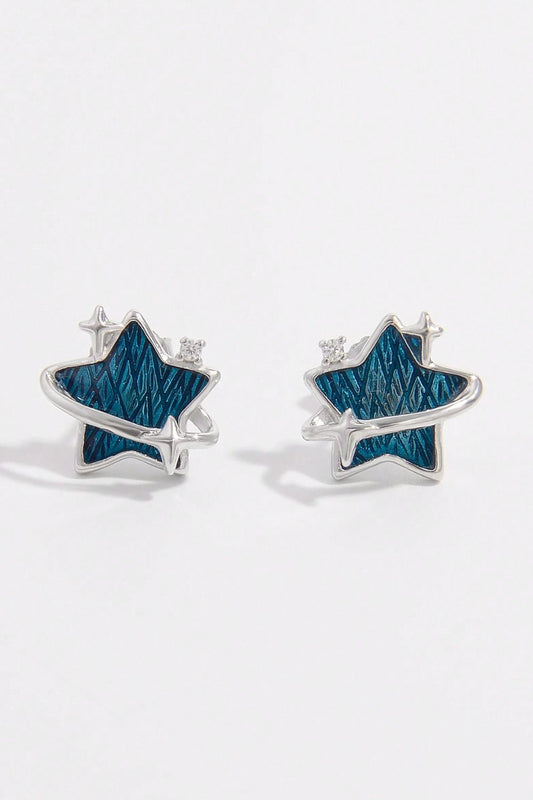 925 Sterling Silver Zircon Star Earrings - Candle Divas