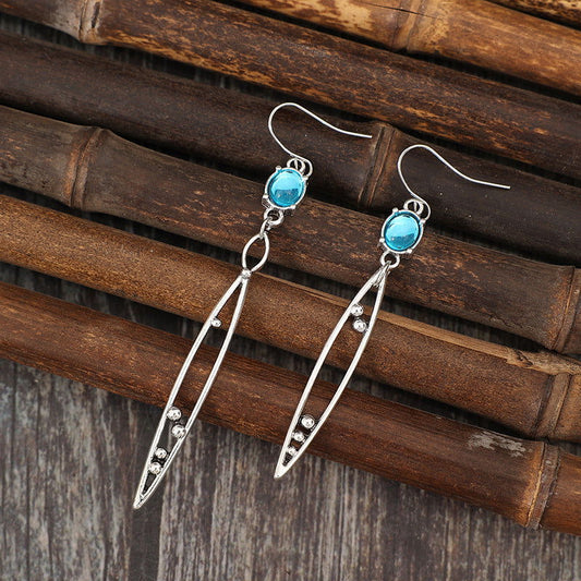 Alloy Rhinestone Asymmetric Earrings - Candle Divas