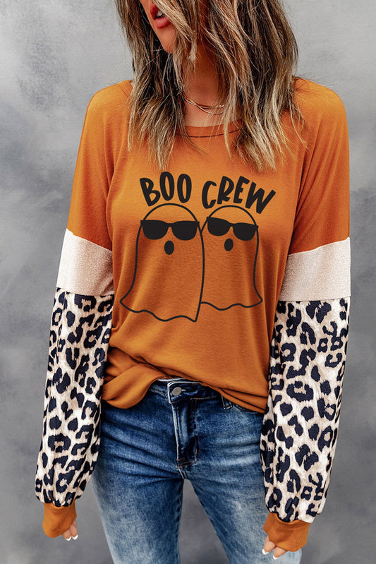 BOO CREW Ghost Graphic Round Neck T-Shirt - Candle Divas