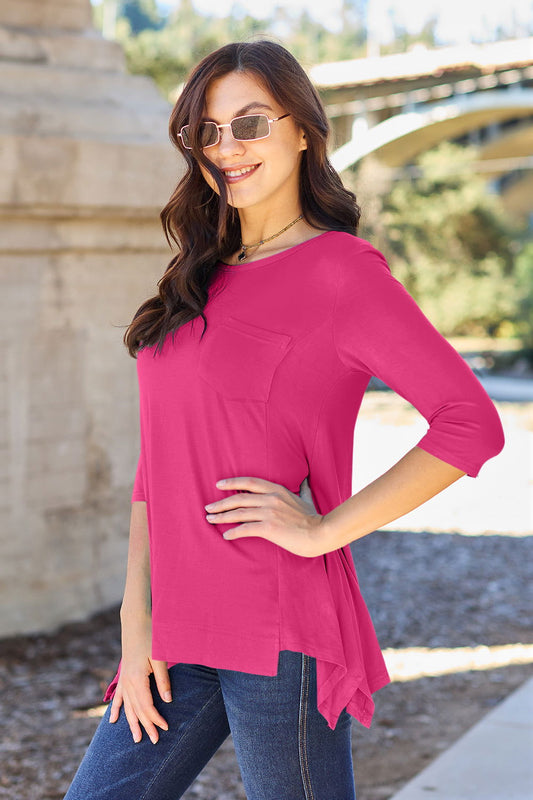 Basic Bae Full Size Round Neck Pocketed T-Shirt - Candle Divas