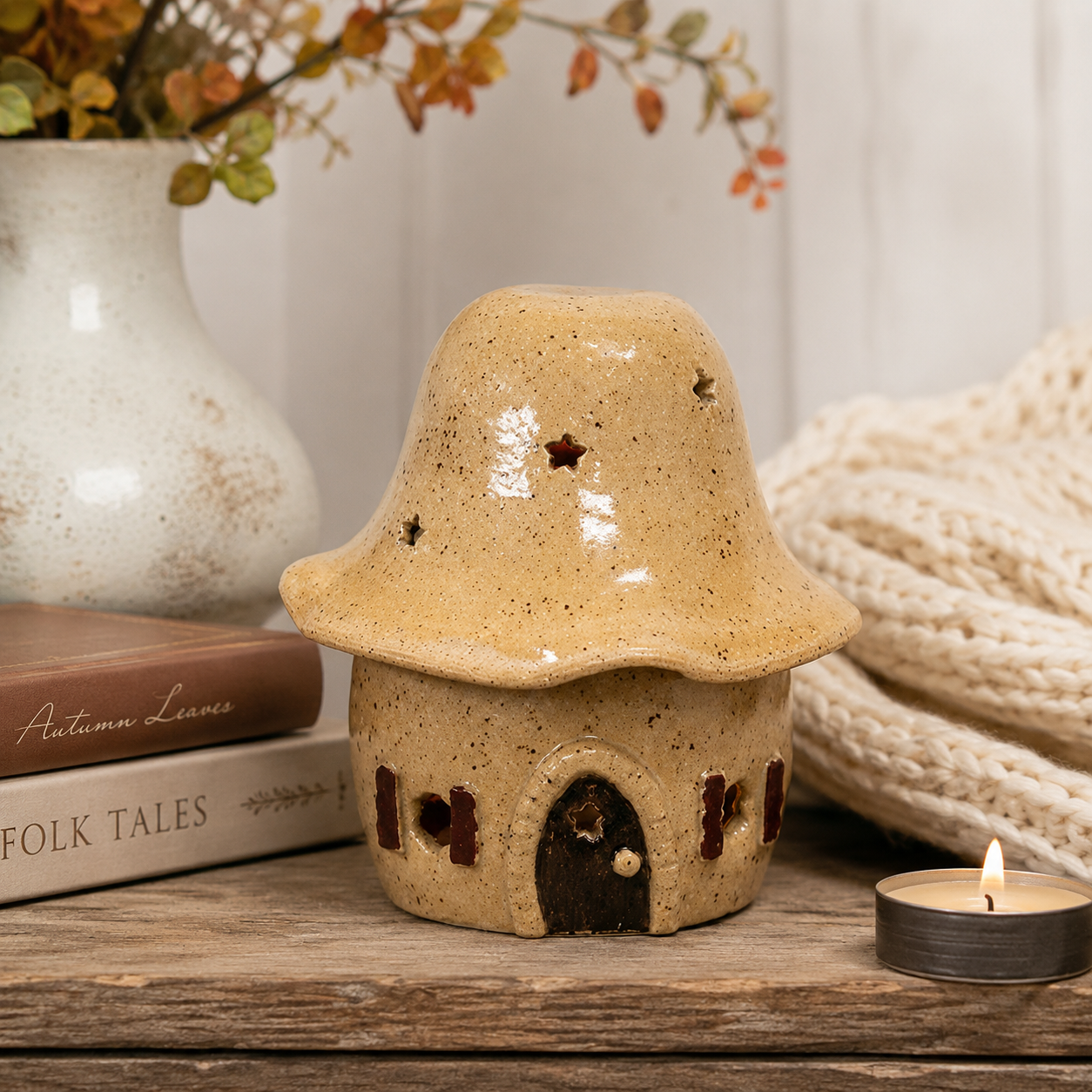 Fairy House Ceramic Luminary