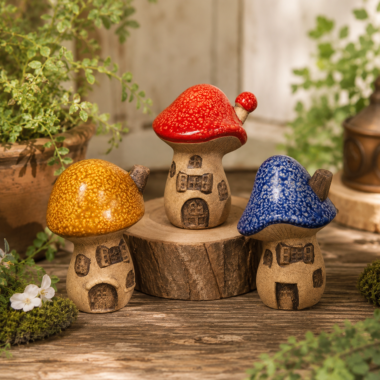 Terracotta Mushroom Fairy House Assorted Styles