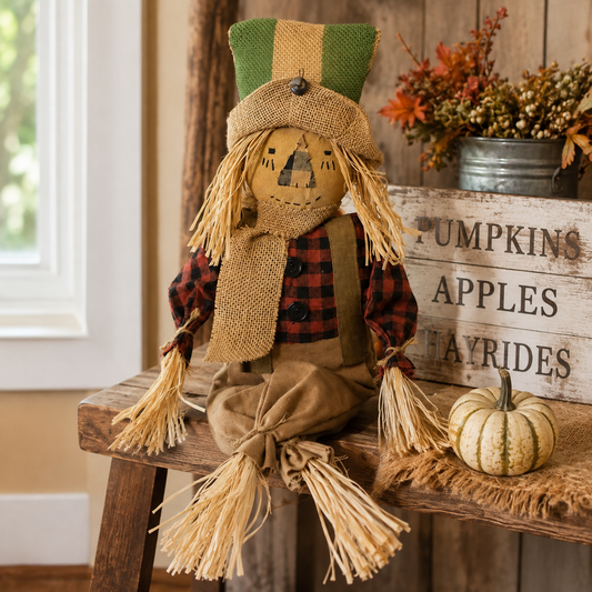 Primitive Scarecrow with Burlap Hat