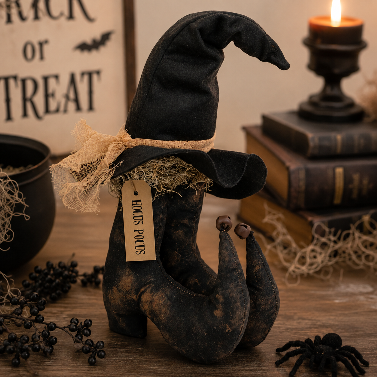 Stuffed Witch Boots & Hat Hocus Pocus Sitter