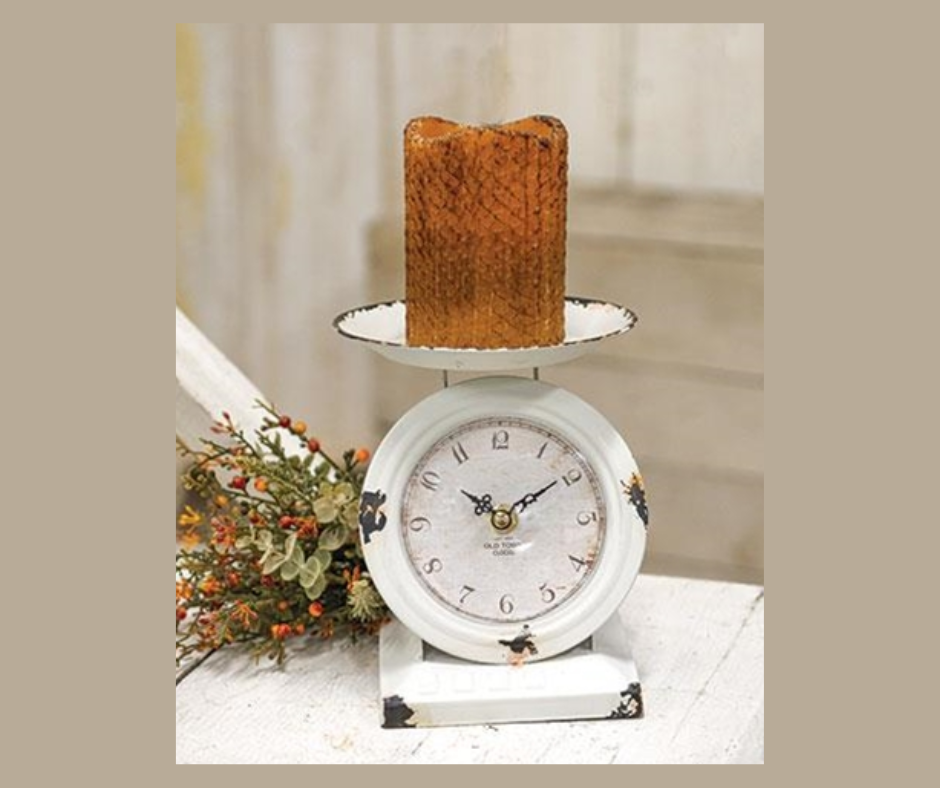 Farmhouse White Old Town Scale Clock