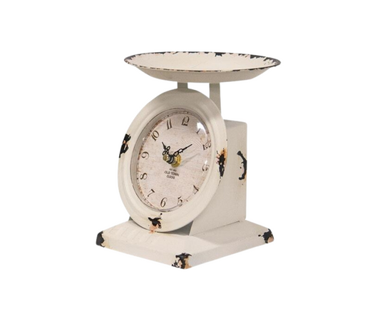 Farmhouse White Old Town Scale Clock