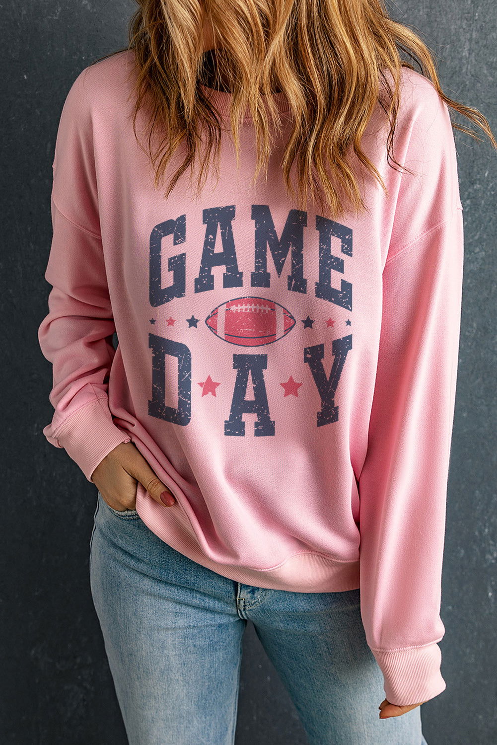 GAME DAY Round Neck Long Sleeve Sweatshirt - Candle Divas