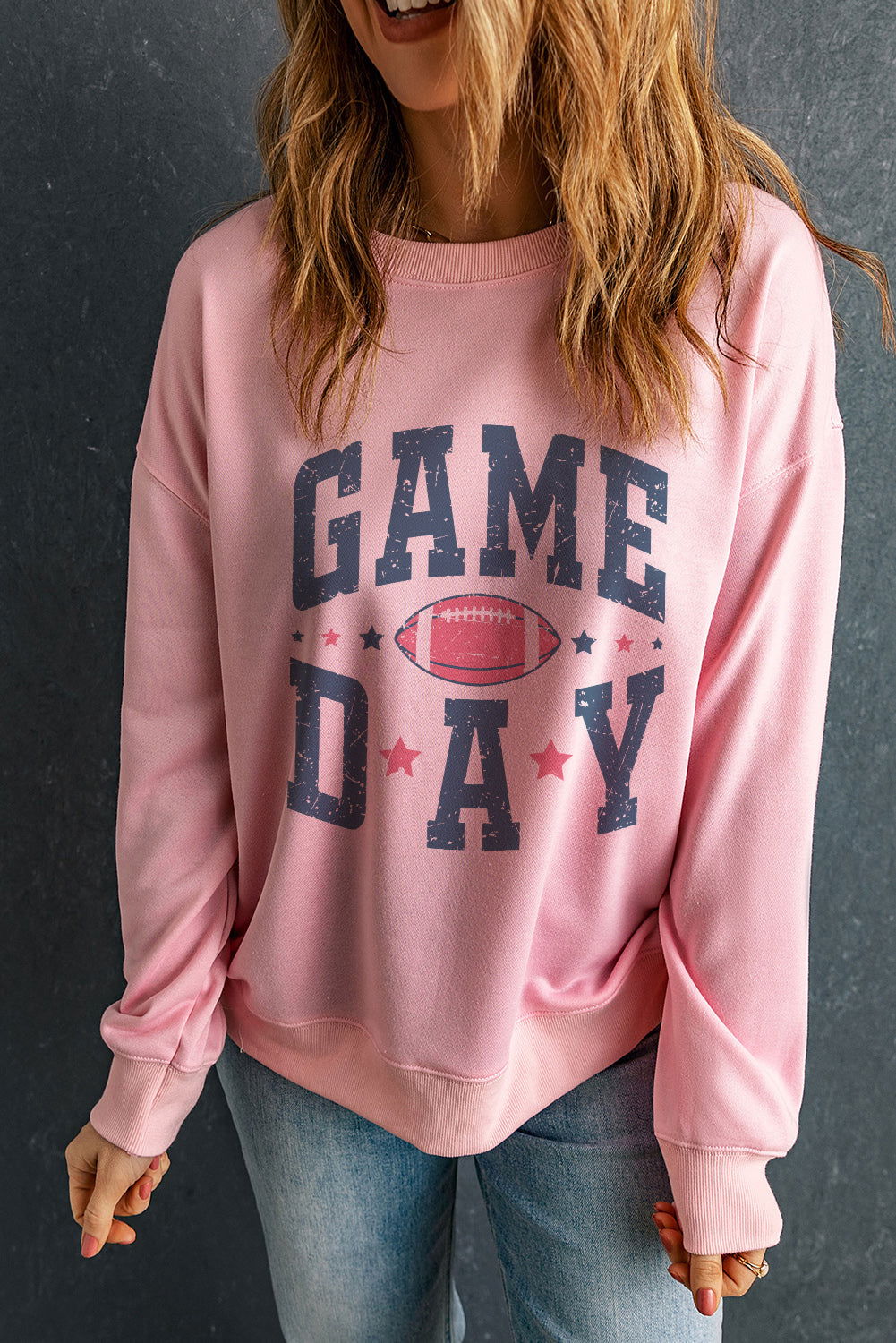 GAME DAY Round Neck Long Sleeve Sweatshirt - Candle Divas