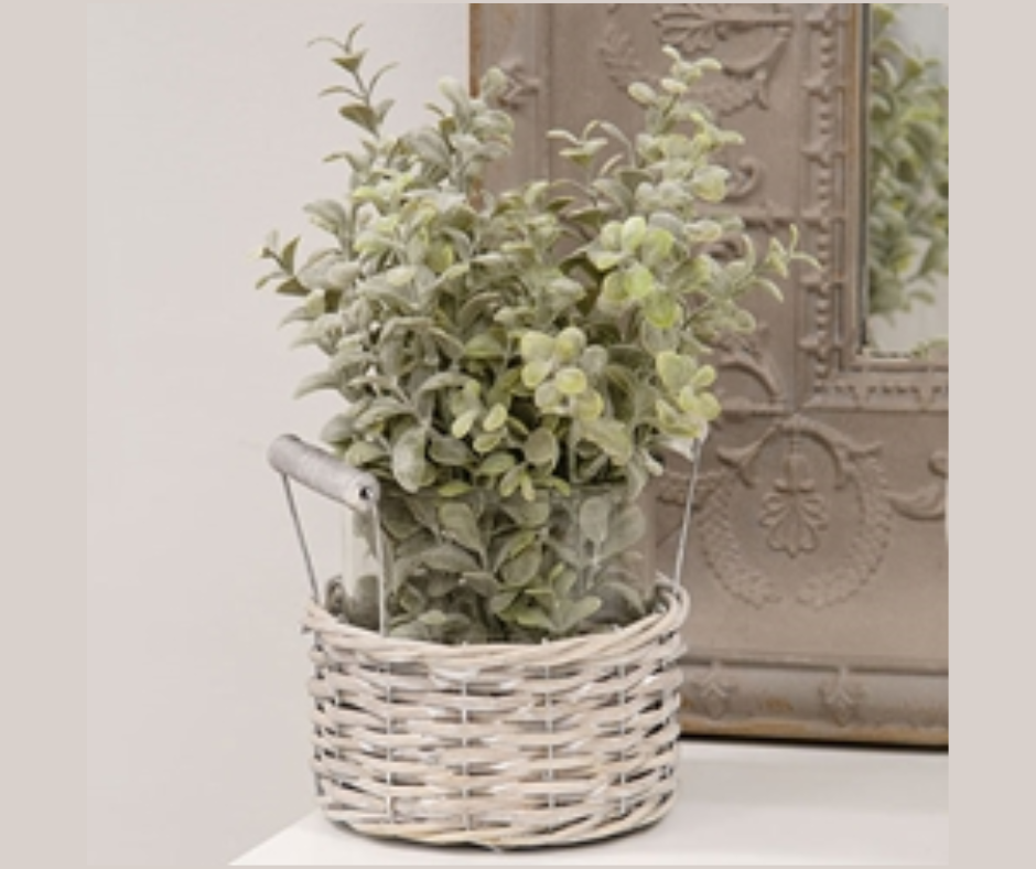 Medium Gray Willow Basket & Vase