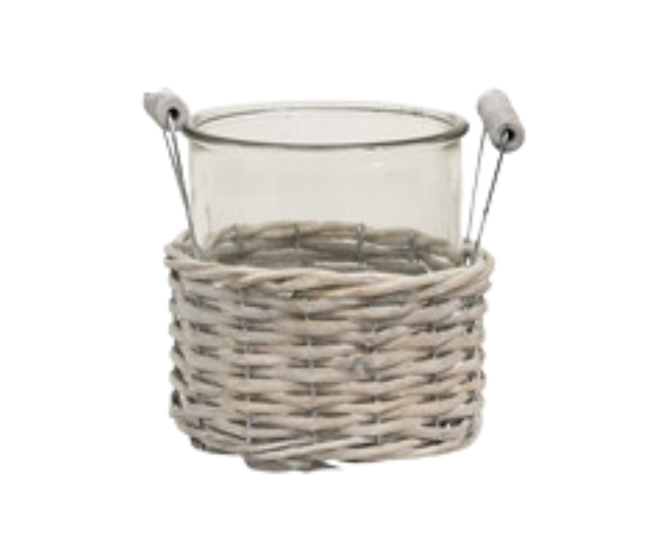 Medium Gray Willow Basket & Vase