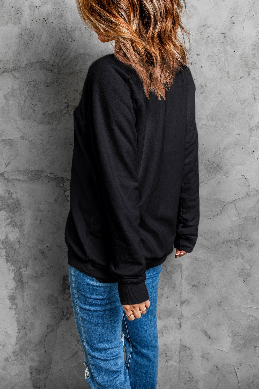 Ghost Round Neck Long Sleeve Sweatshirt - Candle Divas