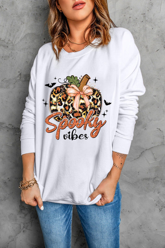 Graphic Round Neck Long Sleeve Sweatshirt - Candle Divas