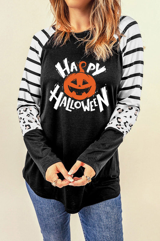 HAPPY HALLOWEEN Graphic Long Sleeve T-Shirt - Candle Divas