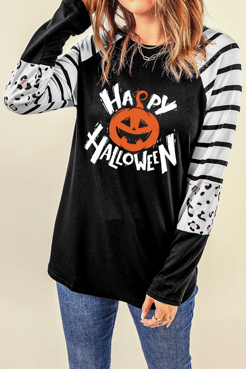 HAPPY HALLOWEEN Graphic Long Sleeve T-Shirt - Candle Divas