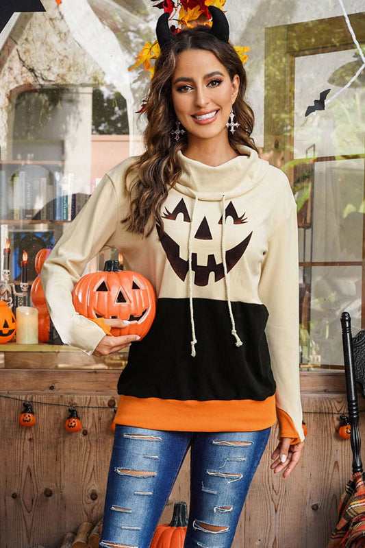 Long Sleeve Jack-O'-Lantern Graphic Sweatshirt - Candle Divas