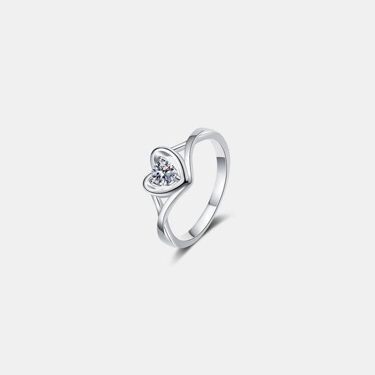 Moissanite Heart 925 Sterling Silver Ring - Candle Divas