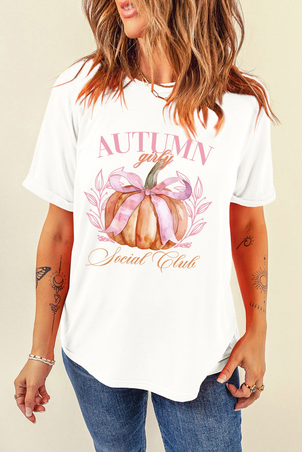 Pumpkin Graphic Round Neck Short Sleeve T-Shirt - Candle Divas