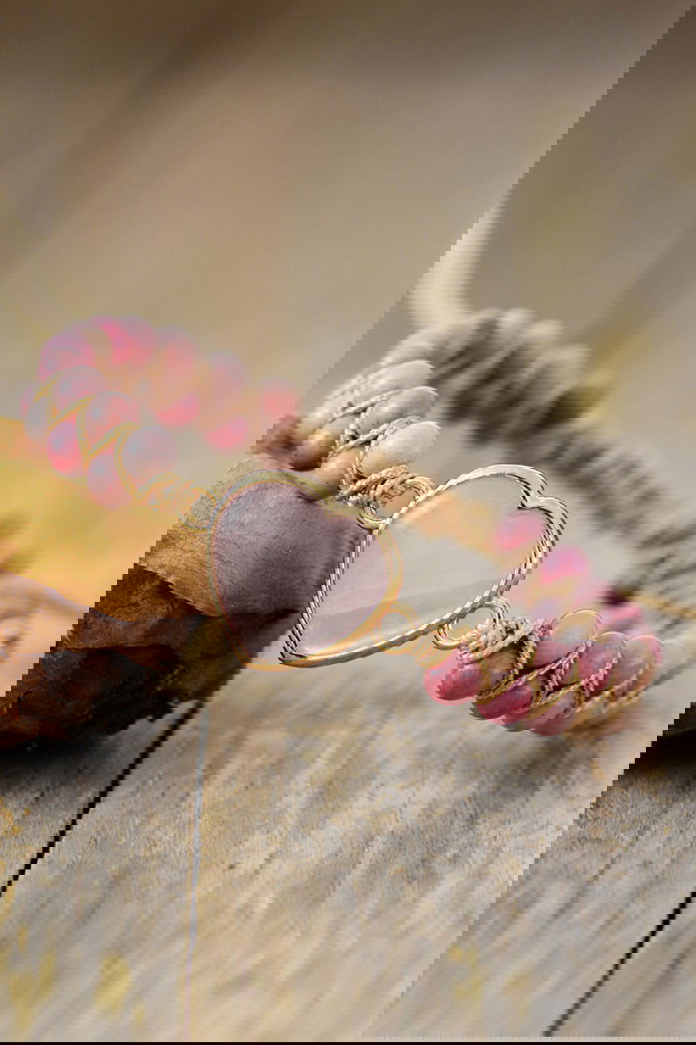 Rose Quartz Heart Beaded Bracelet - Candle Divas