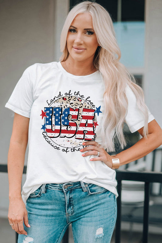 USA Graphic Round Neck Tee - Candle Divas