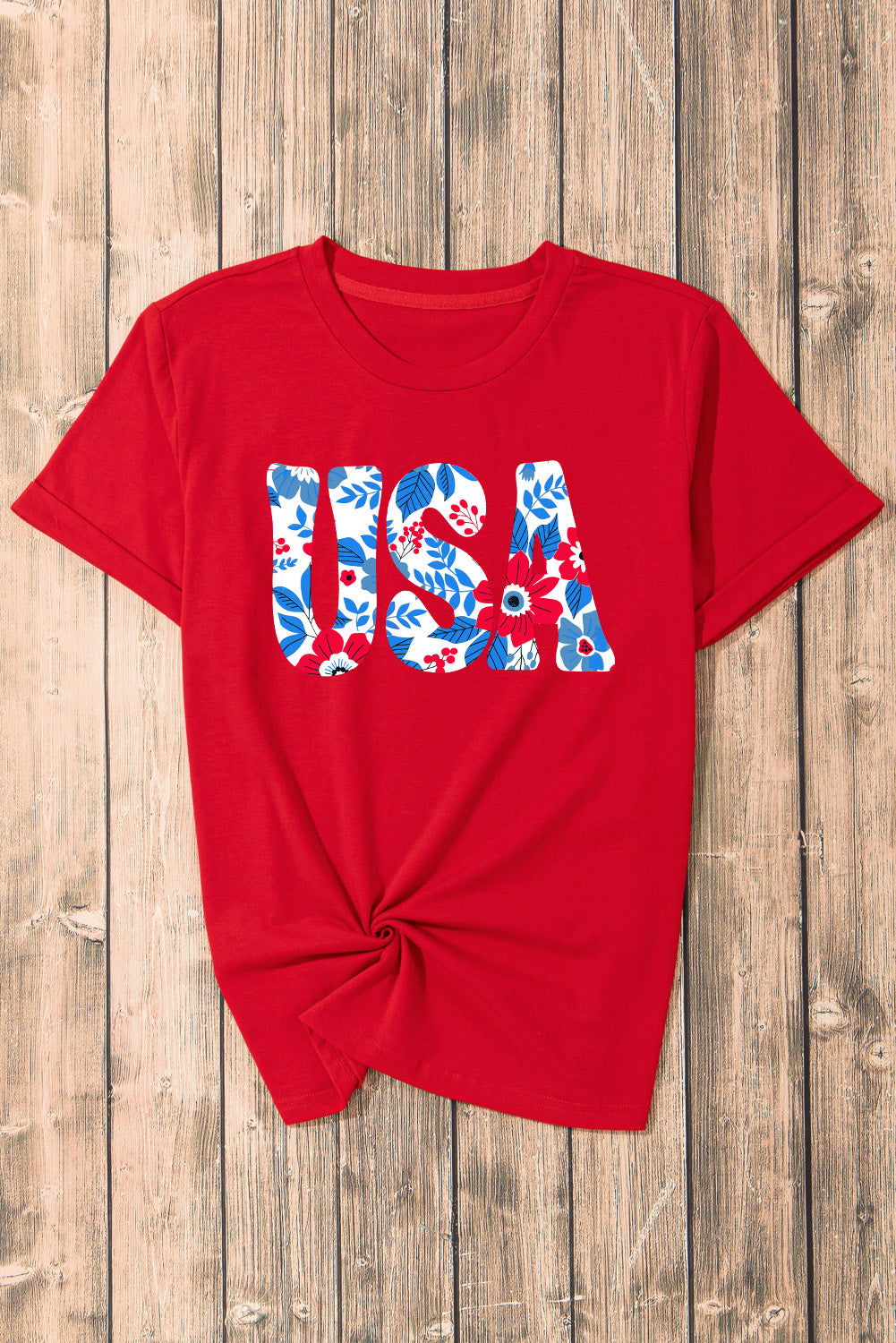 USA Round Neck Short Sleeve T-Shirt - Candle Divas