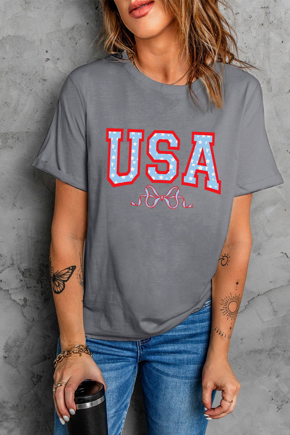 USA Round Neck Short Sleeve T-Shirt - Candle Divas