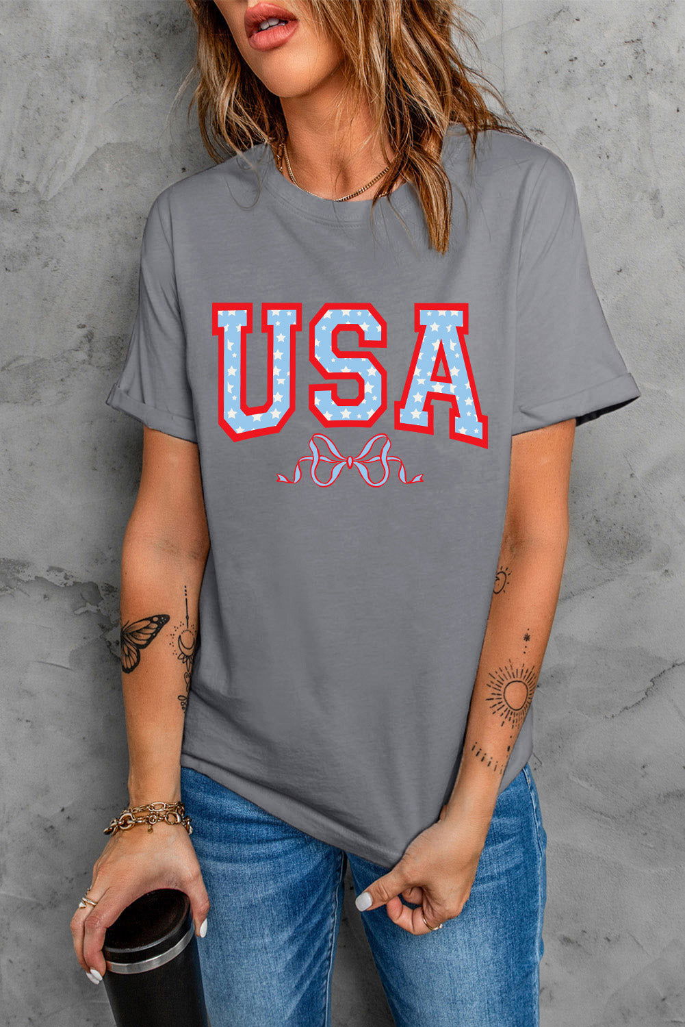 USA Round Neck Short Sleeve T-Shirt - Candle Divas