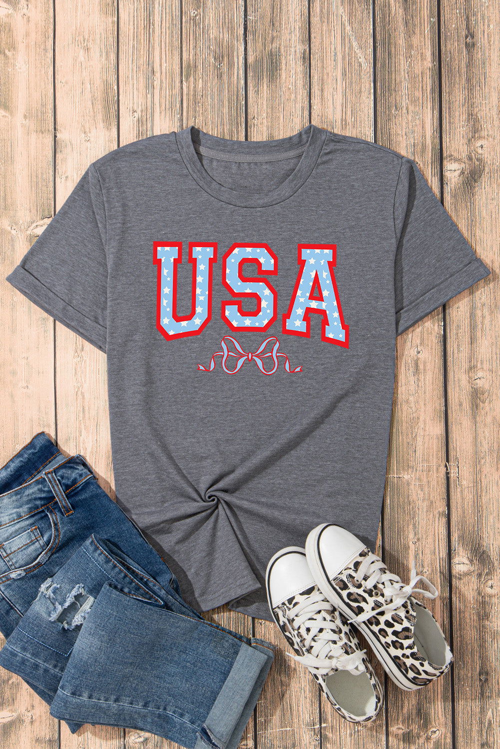 USA Round Neck Short Sleeve T-Shirt - Candle Divas