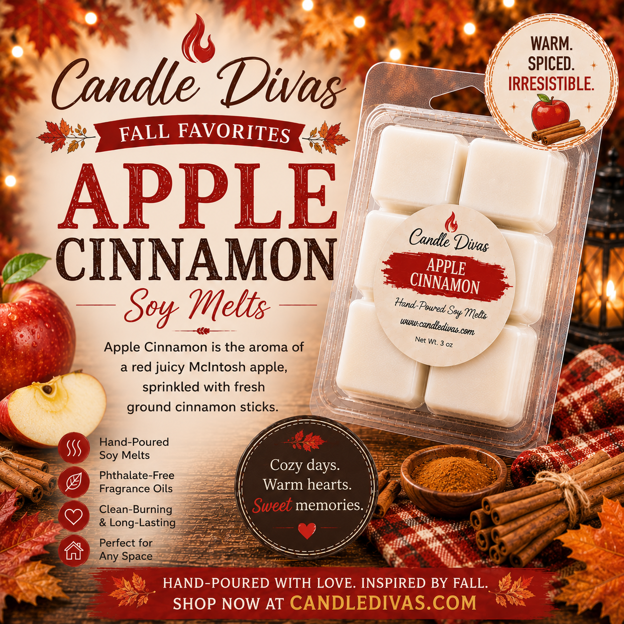 Apple Cinnamon Soy Melts