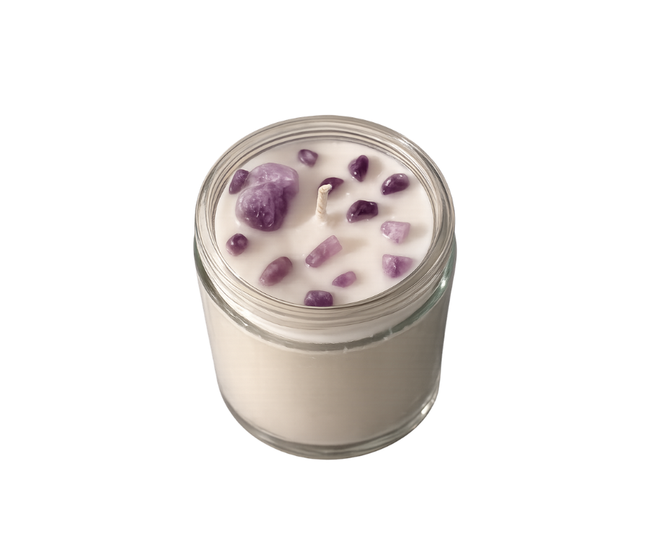 Calming Amethyst Crystal Energy Candle Two Pack
