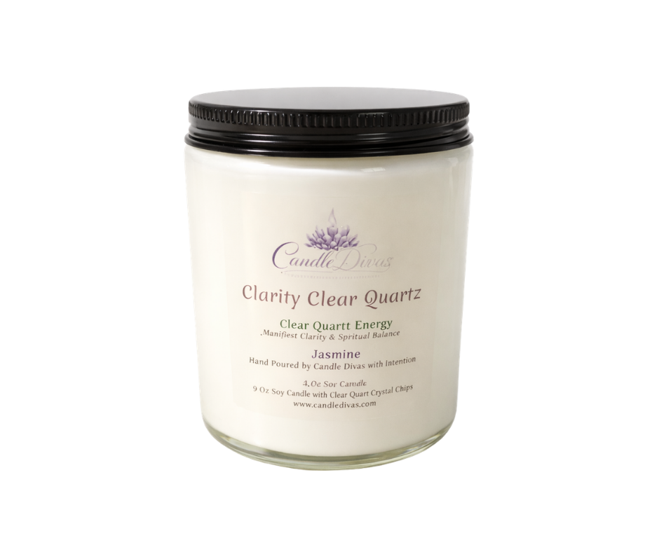 Clarity Clear Quartz Crystal Energy Candle