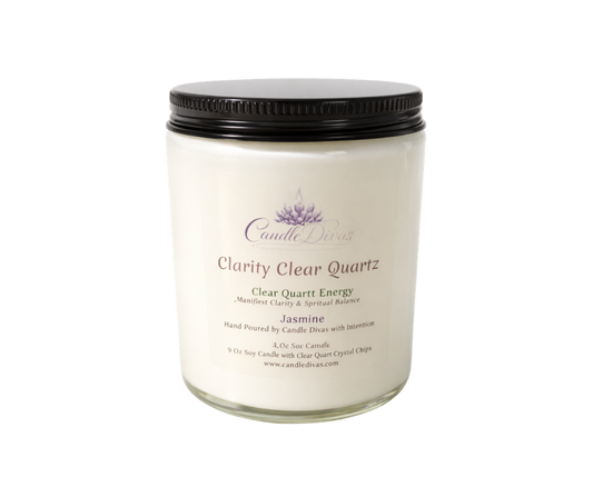Clarity Clear Quartz Crystal Energy Candle