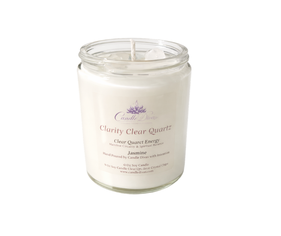 Clarity Clear Quartz Crystal Energy Candle