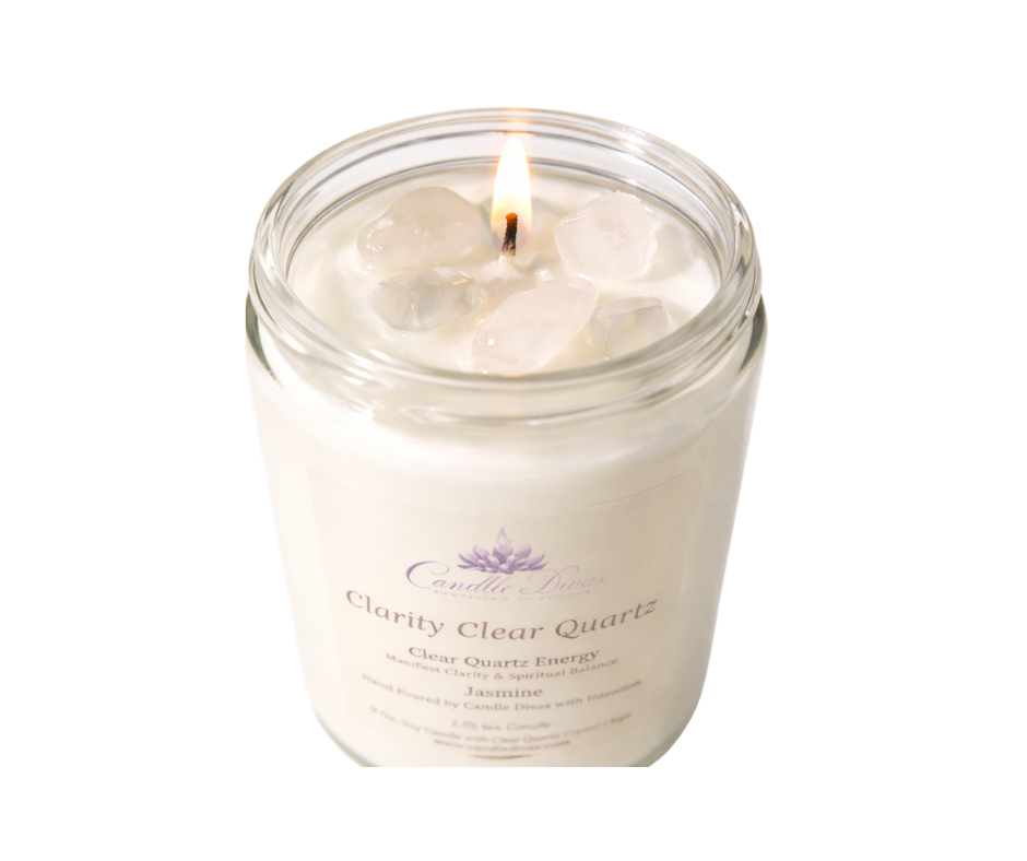 Clarity Clear Quartz Crystal Energy Candle